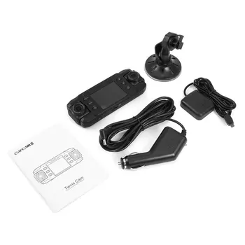 

Dual Lens Car Camera Twins Cam DVRs Vehicle DVR Dash Cam Loop Recorder GPS Tracker 2.3 inch HD Camcorder with G-sensor