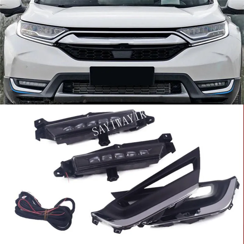 

Car Accessories Front Bumper LED Daytime Running Light LED Lamp Refit For Honda CRV CR-V 2017 20118 2019