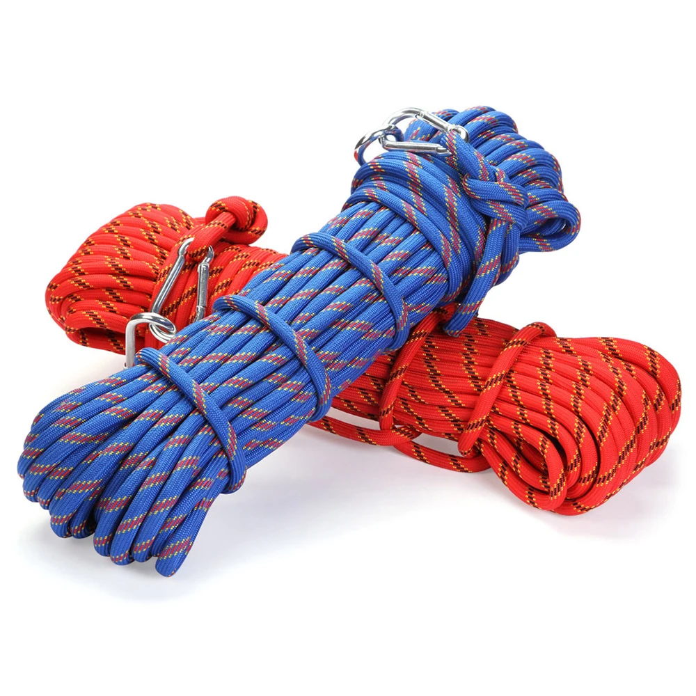 

Outdoor Safety Rope with Carabiner 10mm Escape Rope Fire Rescue for Camping Hiking Rope Carabiners Camping Hiking