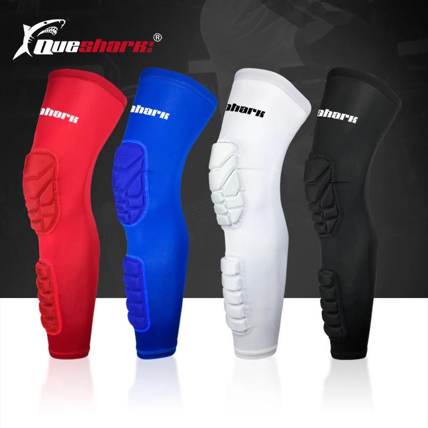 Legging Leg-Warmers Knee-Pads Basketball-Leg-Sleeve Queshark Crashproof Cycling Honeycomb
