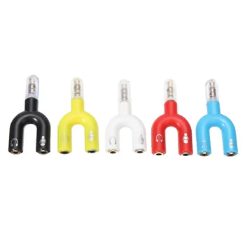 

3.5mm Splitter Stereo Plug U-shape Stereo Audio Mic & Headphone Earphone Splitter Adapters for Smartphone MP3 MP4 Player