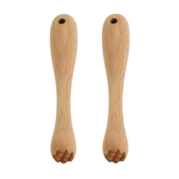 

2pcs Wooden Food Muddler Grinding Rod Wood Pestle Garlic Masher Muddler Manual Baby Complementary Food Grinding Stick