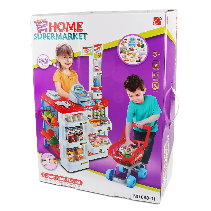 

Toy Cash Register POS Machine Children Play House Model Supermarket Set Baby GIRL'S Cashier Desk