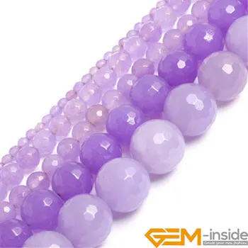 

Purple Jades Faceted Round Acceories Beads For Jewelry Making Strand 15 inch 4 6 8 10 12mm DIY Acceories Beads For Bracelet