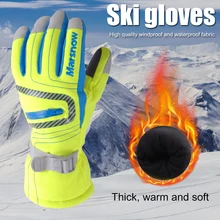 1 Pair Winter Outdoor Skiing Gloves Riding Cycling Waterproof Windproof Parent-child Warm Thermal Motorcycle Bike Gloves
