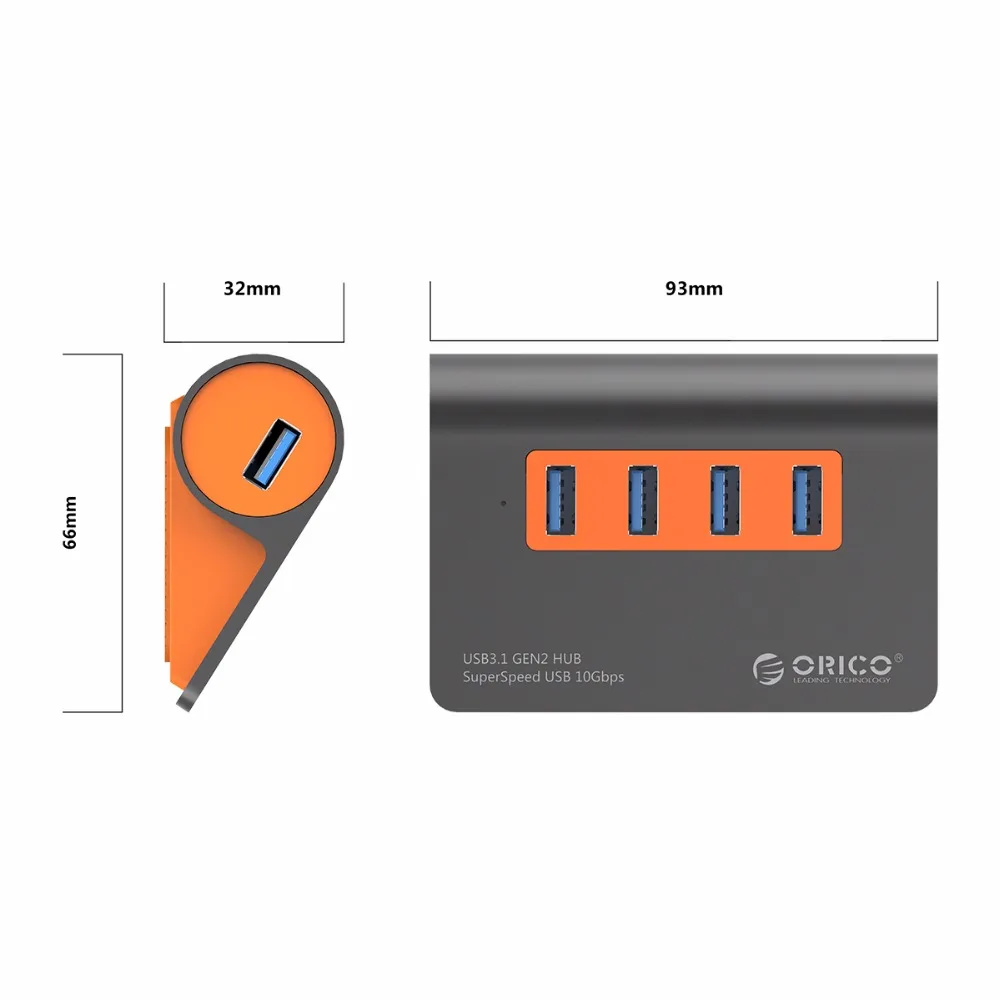 4 порта USB3.1 Gen2 концентратор USB C Gen2 алюминиевый концентратор 10 Гбит/с SuperSpeed с 12 В адаптер питания для Mac Pro для huawei для samsung