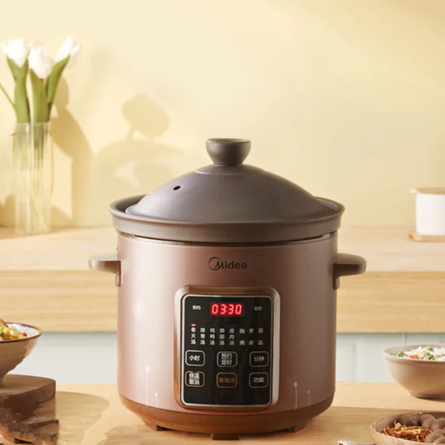 1L Gruel Soup Pot Ceramic Electric Crock Pot Automatic Household  Intelligent Small Crock Pot Rice Cooker Food Warmer Cooker - AliExpress