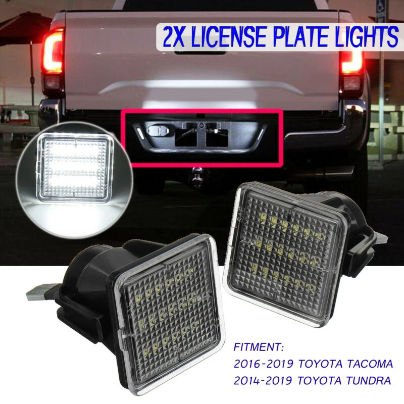

2pcs 18 LEDs SMD License Number Tag Plate Light Lamp 6000K For Toyota Tacoma Tundra License Plate Light