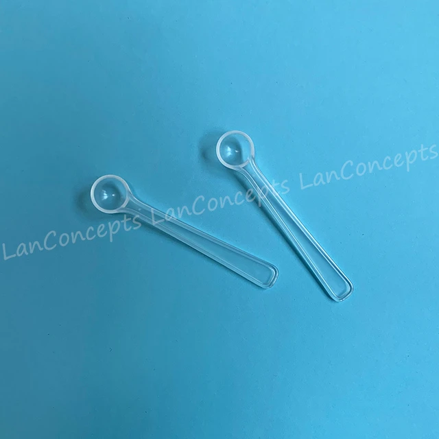 100pcs/lot 0.3ML Tiny Plastic Measuring Scoop 0.15 gram Measure Spoons  150mg Micro Spoon 0.15