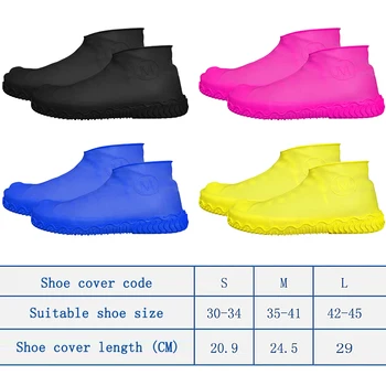 

Reusable Silicone Waterproof Shoe Covers, No-Slip Silicone Rubber Shoe Protectors for Kids,Men and Women