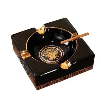 

Luxury Large Size Ashtrays Gadgets Vintage Style Square Quality Ceramic Cigar Ashtray gift for boyfriend