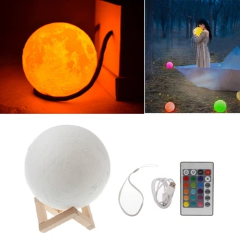 

18cm 3D USB LED Magical Moon Night Light Table Desk Lamp Birthday Gift+Remote