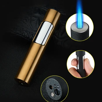 

Press Lighter for Smoking Portable Butane Torch Refillable Lighters Adjustable Flame Dropshipping