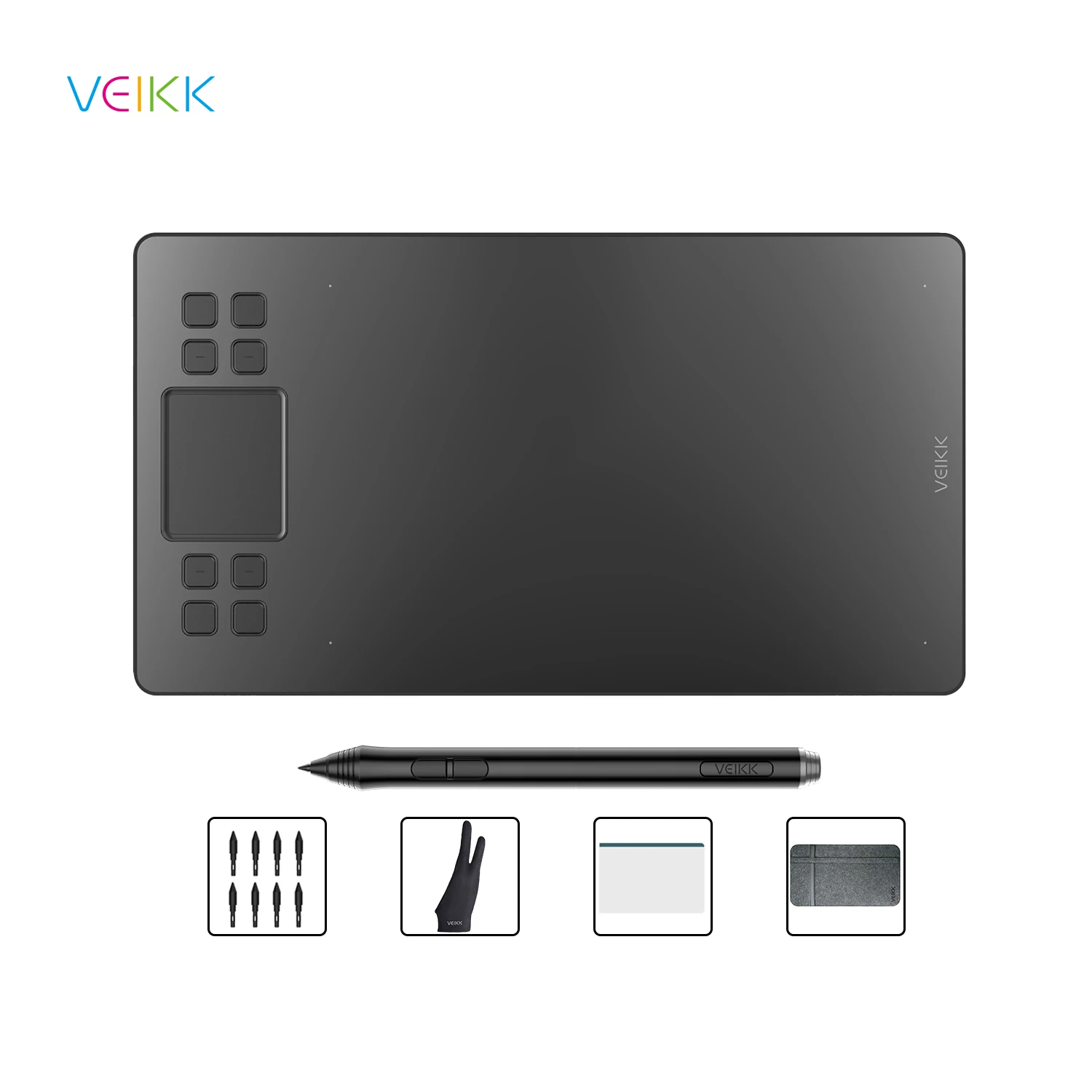 Tablet Gráfico Veik A50 Ensino e Educação Online Caneta Passiva 8192 Níveis Compatível com Android Tablets Digitais para Desenho