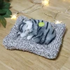 Car Ornament Simulation Sounding Sleeping Cats Plush Toy Birthday Christmas New Year Gift  Kids Boys Girls 6