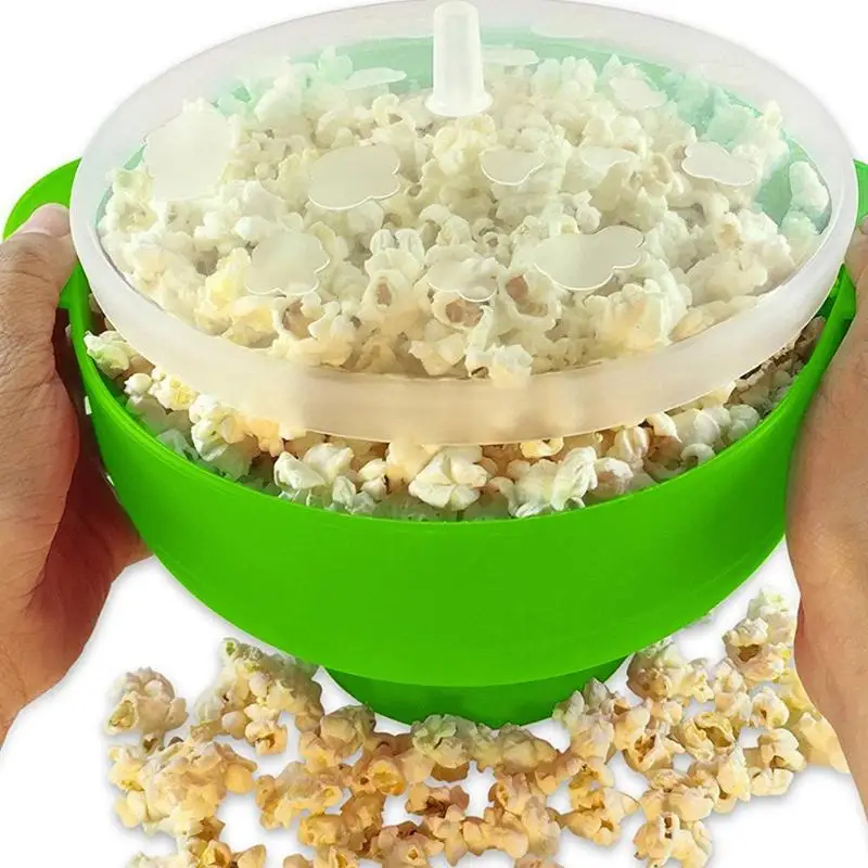 Обработанная силикагель попкорн чаша для микроволновой печи складной попкорн баррель высокая термостойкость большой попкорн баррель с