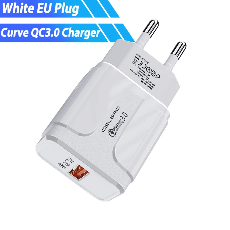 White EU Charger 18 Вт Usb зарядное устройство Быстрая зарядка 3,0 QC3.0 портативный зарядный разъем ЕС США адаптер для mi 9 T CC9 A3 красный mi Note 7 K20 Iphone зарядное устройство - Тип штекера: White EU Charger