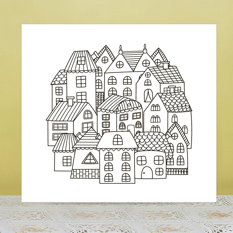 

ZhuoAng Ancient building house Transparent seal / sealed DIY scrapbook / album decoration card / seamless seal