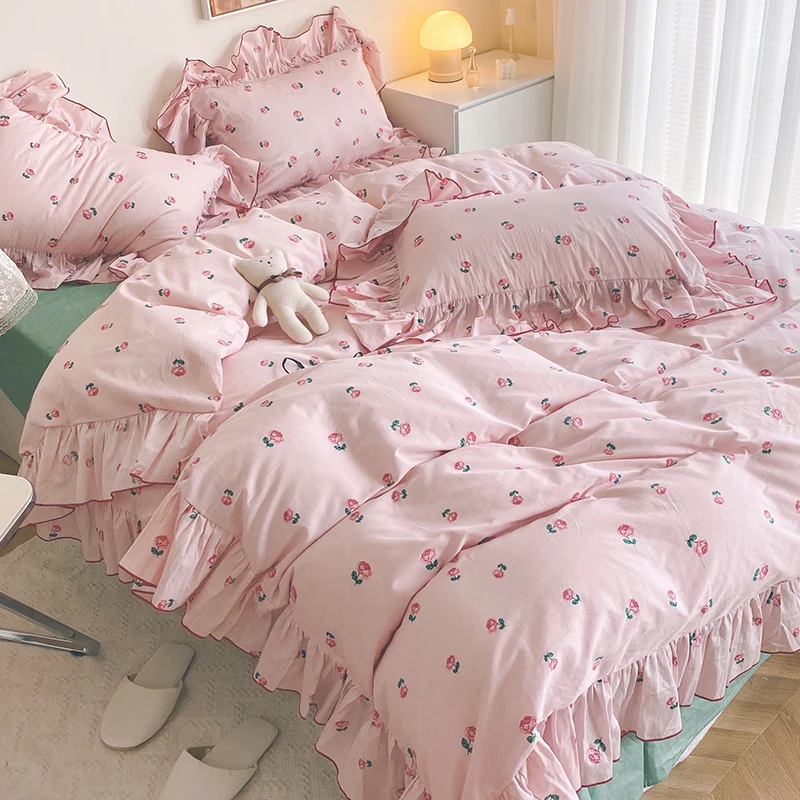 Jeté de lit Antoinette 100% coton 160x235cm avec drap plat