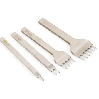 

4 Pcs/set 3/4/5/6mm Leather Craft Tools Hole Punches Lacing Stitching Tool Hand-stitched High-gradewhite Steel Linger Hiratsuka
