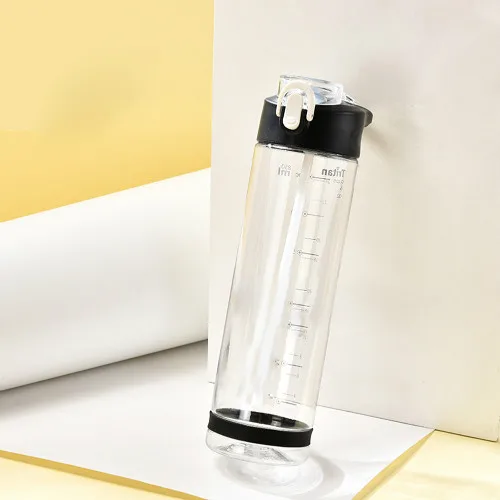 Transparent White Стиль матовая бутылка для воды с трубочкой, материал, не содержащий BPA непротекающая чашка 550 мл 750 мл 850 мл чайник для Фитнес/Путешествия/Пеший Туризм - Цвет: Transparent White
