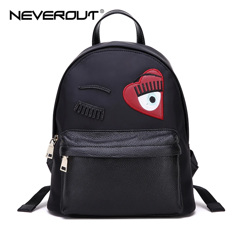 Женский холщовый рюкзак NEVEROUT однотонный повседневный на молнии кожаный|Рюкзаки|