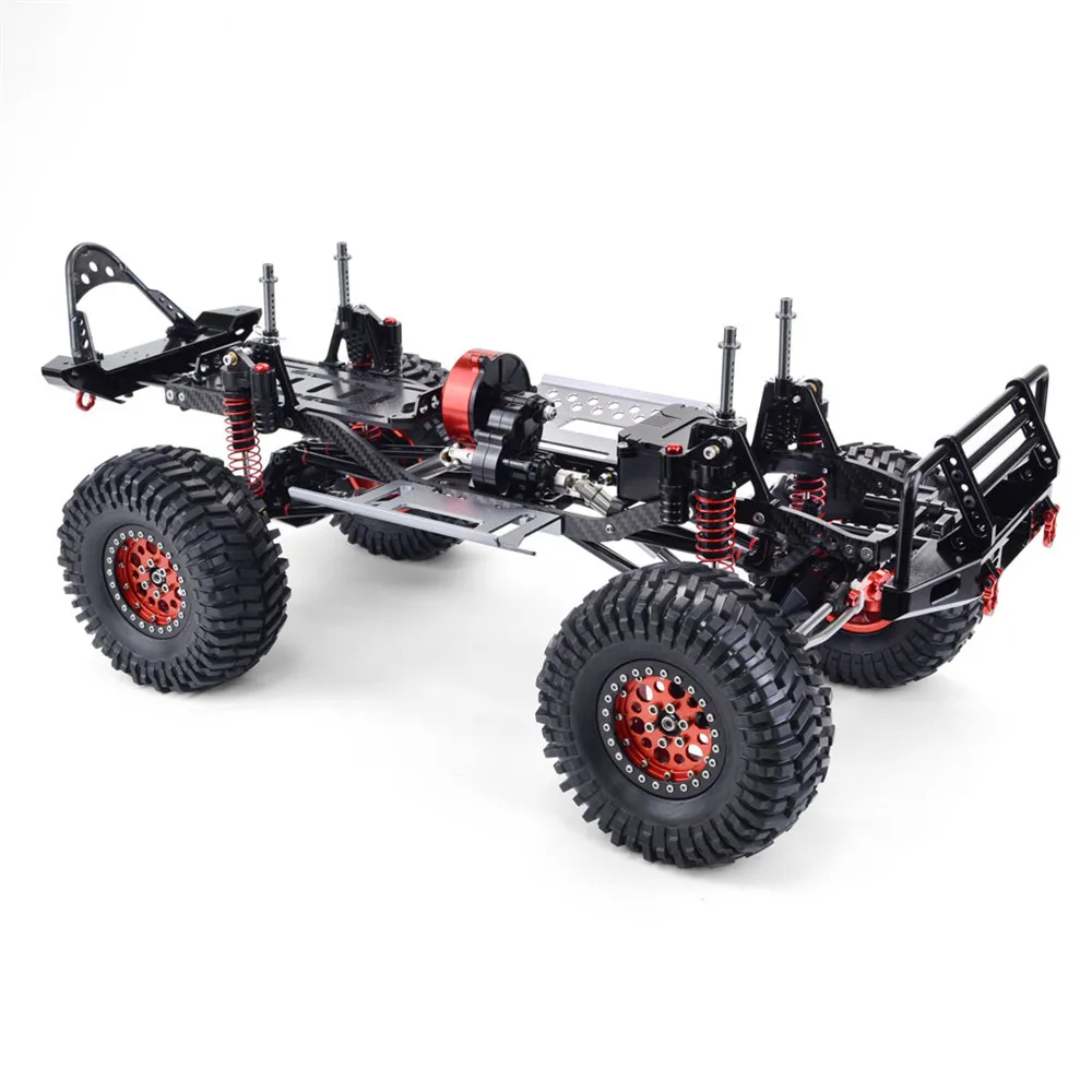 SCX10 1/10 4WD CNC полностью металлическая рама из углеродного волокна RC для машины+ 540 мотор+ 60A водонепроницаемый ESC+ M1500 сервопривод игрушки для улицы