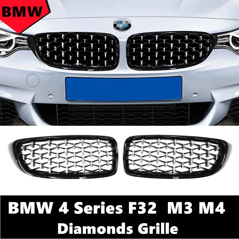 Передняя решетка для BMW 4 серии F32 M3 M4 Алмазная в стиле метеорита передний бампер