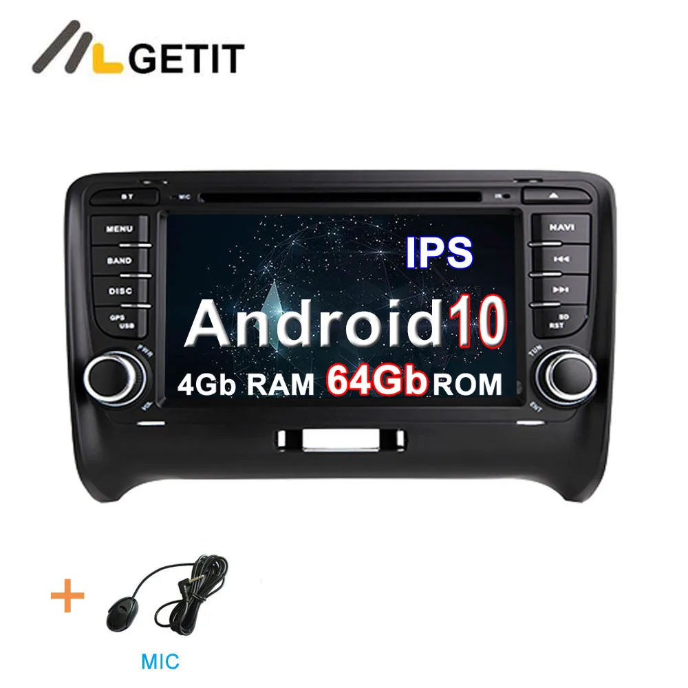 DSP ips Android 10 Автомобильный DVD стерео мультимедийный плеер радио gps для Audi TT MK2 8J 2006 2007 2008 2009 2010 2011 2012 - Цвет: 4G-RAM 64G-ROM