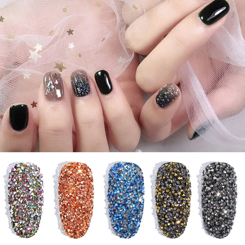 

2021 Tiny Nail Rhinestones for Nails Design Fashion Cusp Rhinestones for Manicure New Nail Art Accessories for Nails Decorations