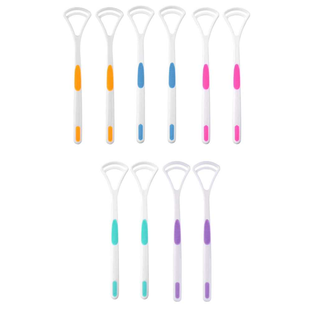 10pcs Tongue Brush Tongue Surface Oral Cleaning Brushes Tongue Scraper