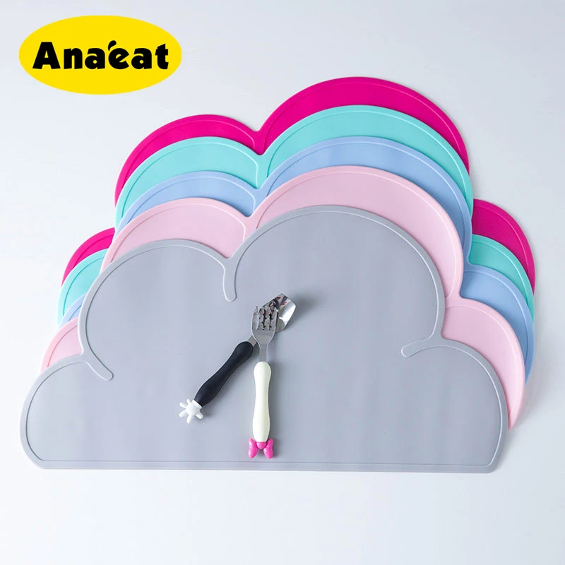

ANAEAT 1pc Placemat Kids Plate Mat Food Grade Silicone Table Pad Waterproof heat insulation Kitchen tool