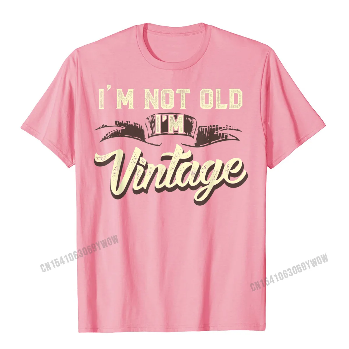 Fitted Summer Street T Shirt Crewneck 100% Cotton Mens Tops & Tees Short Sleeve Summer/Autumn Street Tee-Shirts Im Not Old Im Vintage Funny Adult Mens T-Shirt Gifts For Dad__785 pink
