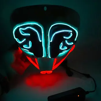 

Halloween Mask LED Light Up Scary Clown Wire Mask for Festival Party Cosplay Costume Masquerade MYDING