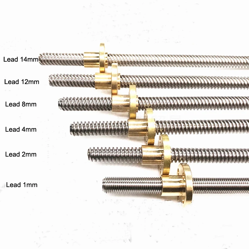 2mm, 6pcs ZWXDMY Generic Trapezoidal Screw Brass Copper Pitch Brass Nut Pitch Lead Threaded Rod CNC Linear Rail for 3D Printer Parts Color : 2mm, Size : 2mm 