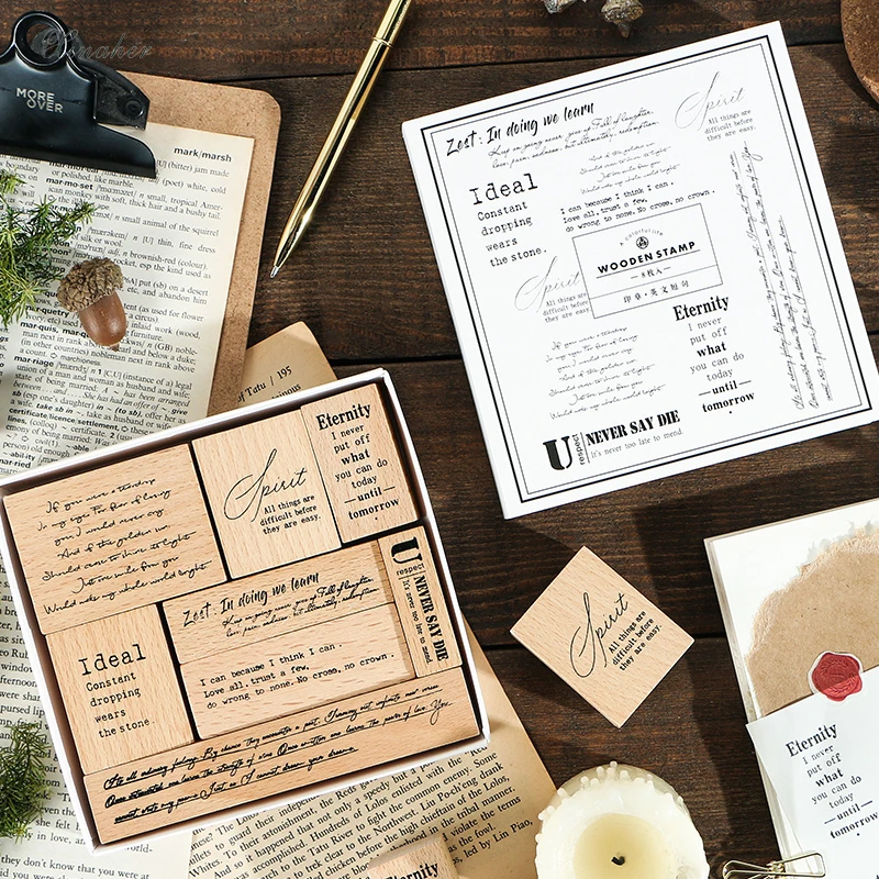 

Vintage English short sentence series stamp DIY wooden rubber stamps for scrapbooking stationery scrapbooking standard stamp