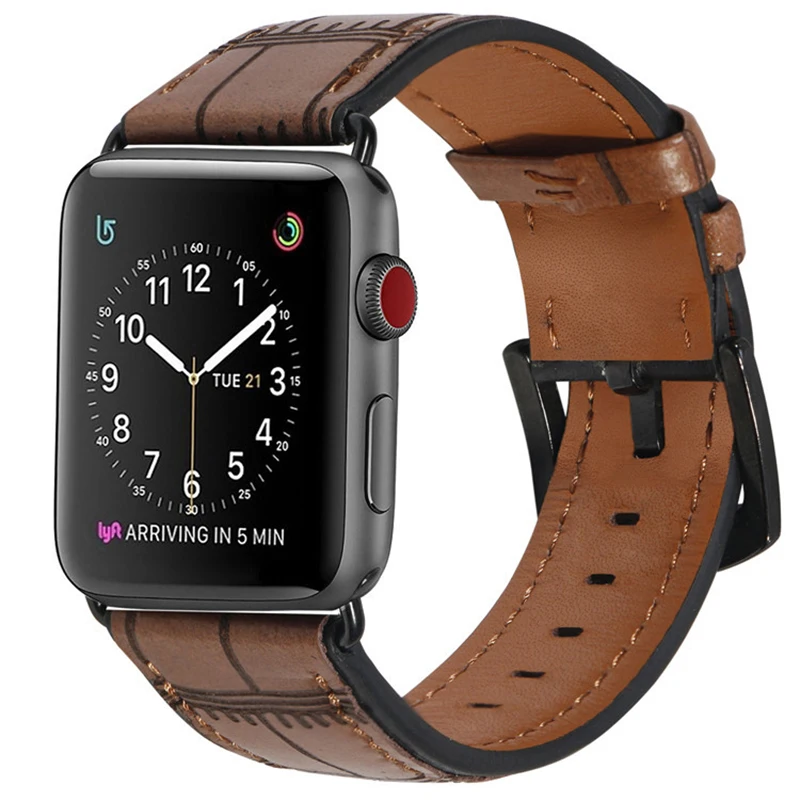 7 цветов, Бизнес кожаный ремешок для наручных часов Apple Watch, версии 4 серии мужские кожаные простые часы ремешок для iwatch 38 мм 40 мм 42 44 мм
