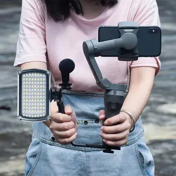 

Dimmable LED Video Fill Light Lamp with Wide Scope of Application Simplicity and L Shaped Handle Grip for DJI Osmo Mobile 2/3