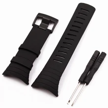 Новые аксессуары для часов черный резиновый ремешок Черные Водонепроницаемые Прочные часы для SUUNTO основной ремешок мужские часы ремешок без винтов