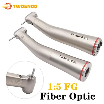 

Dental Ti-Max X95L 1:5 Increasing Contra Angle High Speed Water Spray low Push Handpiece With Optic Fiber