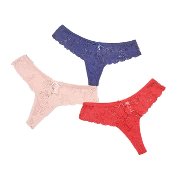 

3pcs Sexy Lace Panties Women Fashion Thong Cozy Lingerie Tempting Briefs High Quality Women's Underpants Low Waist Underwear