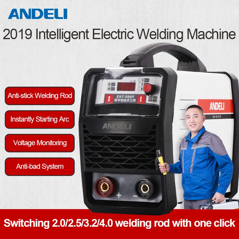 

ANDELI ARC-250T 250A IGBT Inverter DC Arc Welding Machine MMA Welder for Welding Working and Electric Working with Accessories