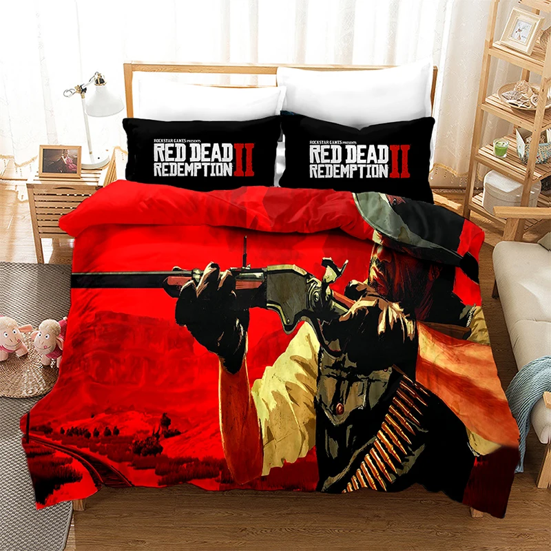 Red Dead BeddingOutlet Duvet Cover Set 3D Print Game Bedding Set Printed Queen King Twin Size Bedroom Decro dropshipping