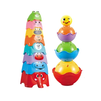 

6Pcs Cute Animal Baby Stacking Cup Color Rainbow Stacking Early Educational Intelligence Toy Children Birthday Christmas Gift