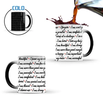 

1Pcs 350ml New Simple Love Alphabet Magic Morning Milk Coffee Cerative Ceramic Cup Color Changing Mug Gift for Children Friends