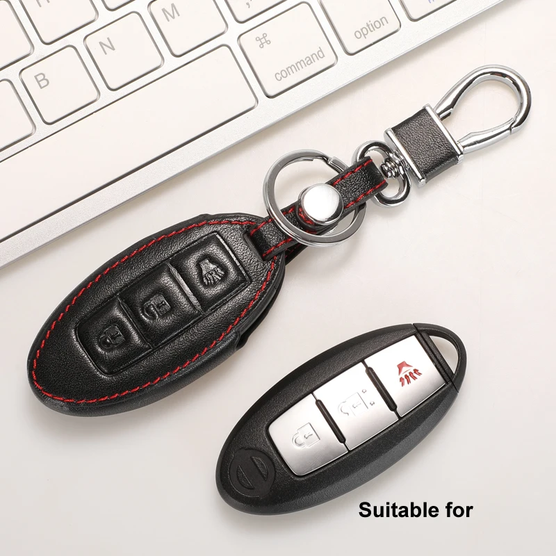 Keyforkess custodia protettiva in pelle per chiave auto per Nissan Qashqai x-trail t31 prende i colpi Tiida Pathfinder Murano Note Juke Micra Almera Tiida - Hbd7cb153c60b48c190e64c7b99c9d86bG