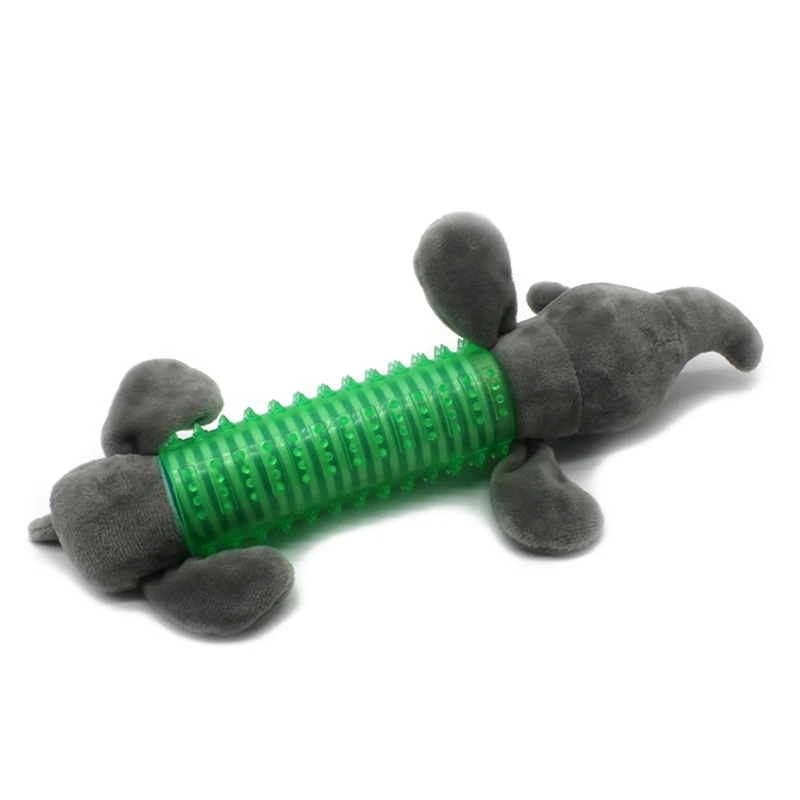 Серый Puppy Dog Bite Resistant TPR жевательный пищащий игрушка для домашней собаки милая кукла для животных для собак для чистки зубов - Цвет: Серый