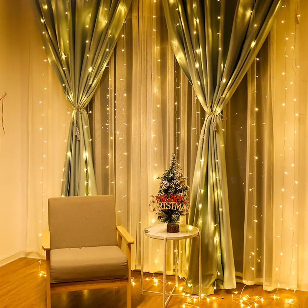 

HOT SALE 3*3m Waterproof 300LED Curtain Icicle String Light Lamp Party Wedding Decoration