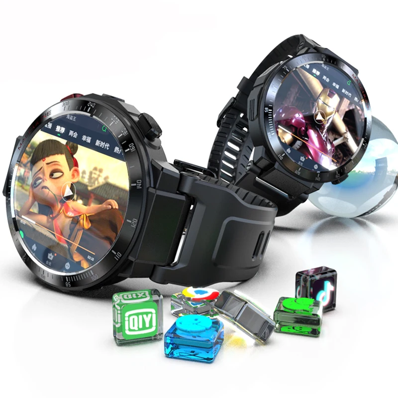 US $154.32 Android Smart Watch Phone 4G Network Wifi 16 Inch Full Round Touch Screen Fitness Tracker Smartwatch Men Camera Video Calls GPS