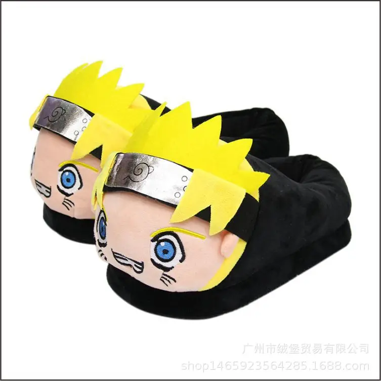Тапочки в стиле аниме «Наруто» Uzumaki Naruto; зимняя теплая Домашняя обувь для костюмированной вечеринки с героями мультфильмов; Мягкие плюшевые домашние тапочки для взрослых и мужчин; подарок